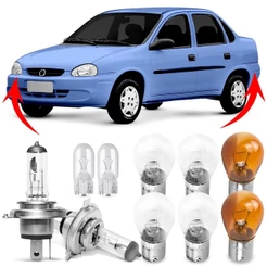 Kit Lampada Para Farol e Lanterna Traseira Corsa Sedan 2000 2001 2002 Classic 2003 A 2010 Comum Halogena Jogo