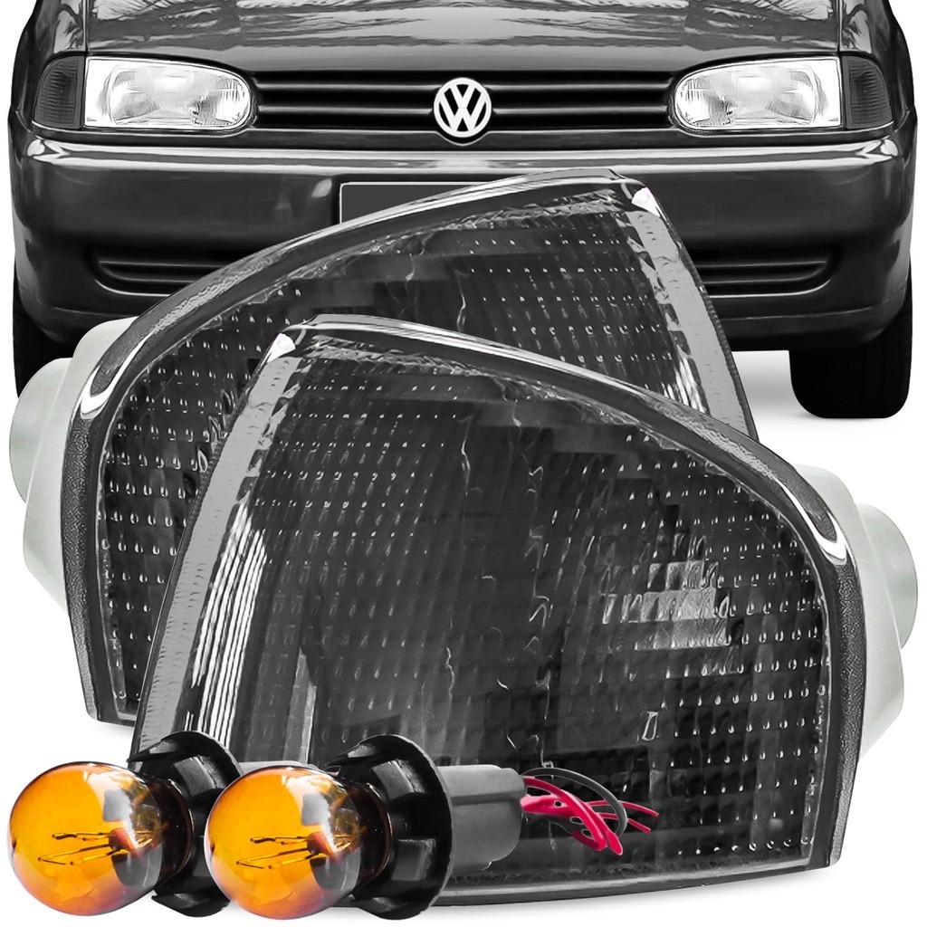 Kit Lanterna Pisca Gol Parati Saveiro Bola G2 1995 A 1999 Fume Encaixe Arteb + Soquete Lampada 2 Polos Meia Luz na Seta