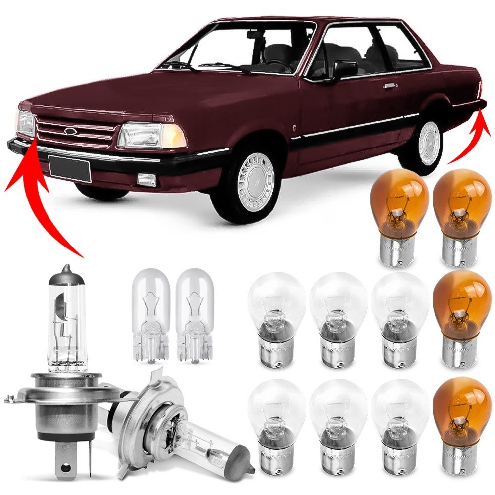 Kit Lampada Para Farol e Lanterna Traseira Del Rey 1985 86 87 88 89 90 1991 Comum Halogena Jogo