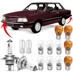 Kit Lampada Para Farol e Lanterna Traseira Del Rey 1985 86 87 88 89 90 1991 Comum Halogena Jogo