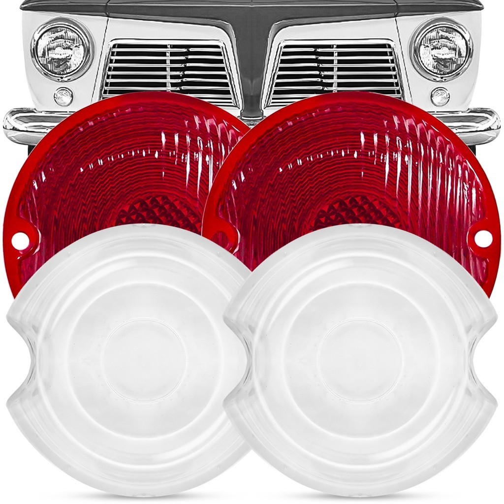 Kit Jeep Willys 1969 A 1979 Lente Dianteira + Lente Traseira