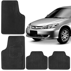 Jogo Tapete Borracha Civic 95 96 97 A 05 Preto 4 Peças