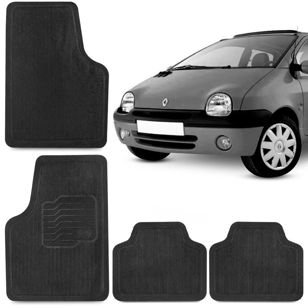 Jogo Tapete Borracha Twingo 93 94 A 02 Renault Preto 4 Peças