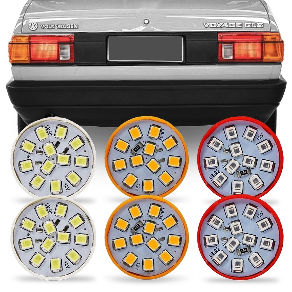 Kit 6 Lampada Led Para Lanterna Traseira Voyage Quadrado 1985 1986 1987 1988 1989 1990