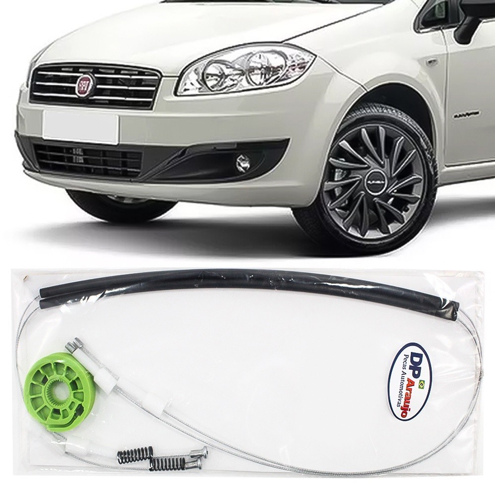 Kit Reparo Maquina Vidro Eletrico Linea 2009 10 11 12 13 14 15 2016 Cabo Traseira