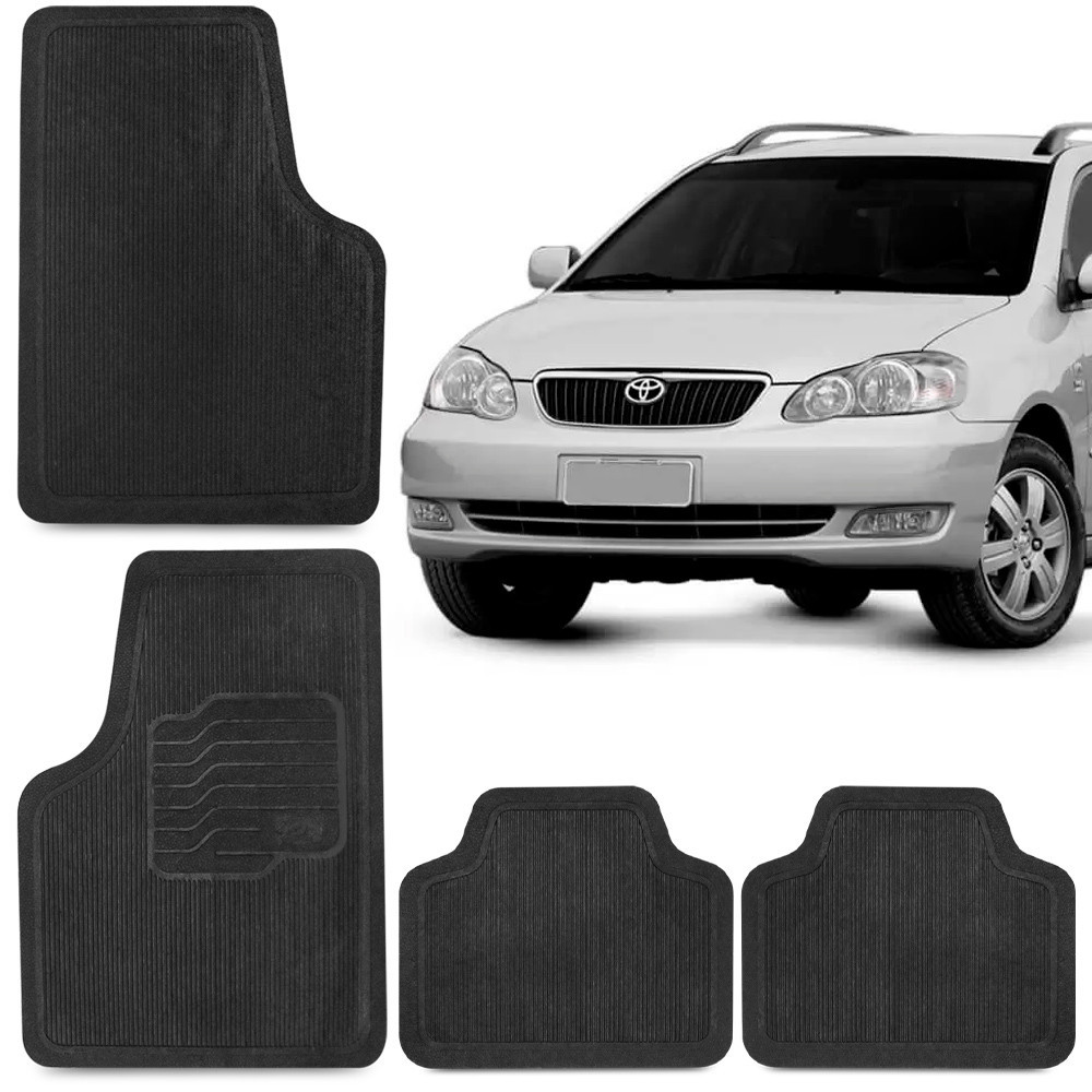 Jogo Tapete Borracha Fielder 04 05 A 08 Toyota Preto 4 Peças