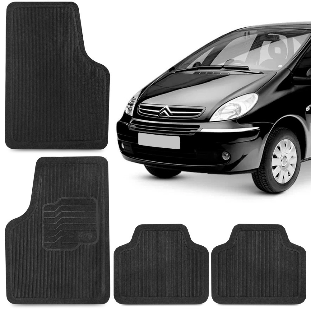 Jogo Tapete Borracha Xsara Picasso 01 02 A 12 Preto 4 Peças