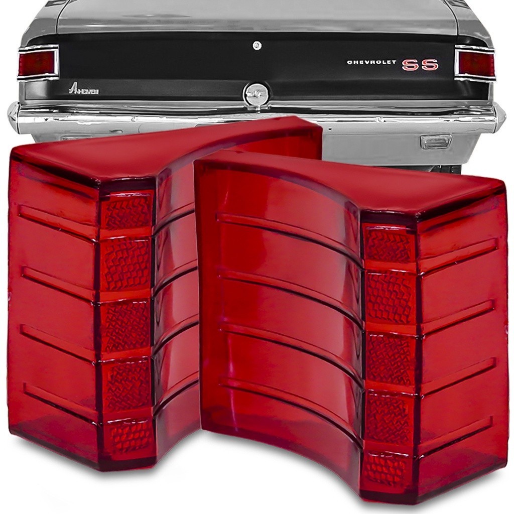 Par Lente Lanterna Opala 1969 70 71 72 73 1974 Traseira Rubi