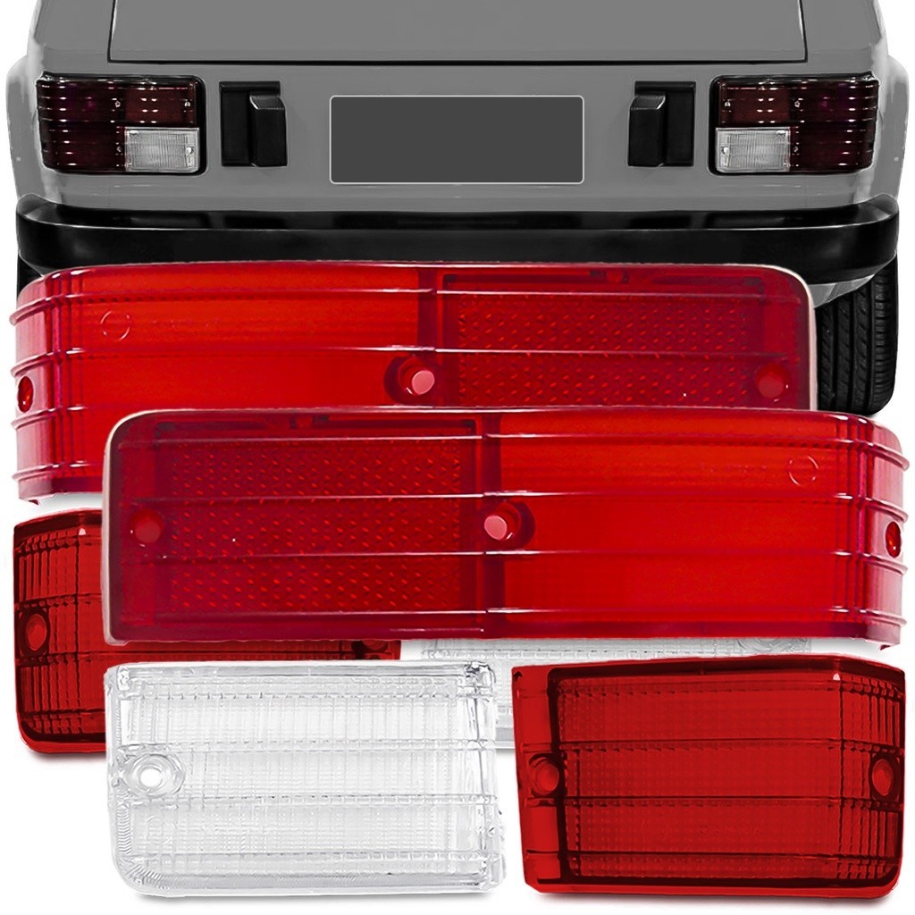 Kit Lente da Lanterna Traseira Fiat 147 1977 1978 1979 1980 1981 1982 1983 1984 Rubi 6 Peças