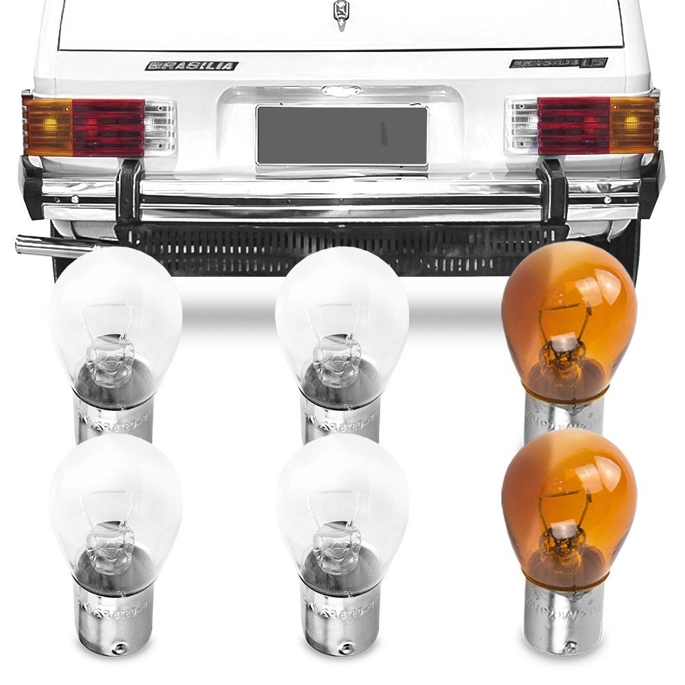 Jogo 6 Lampada Comum Para Lanterna Traseira Brasilia 1978 1979 1980 1981 Vw