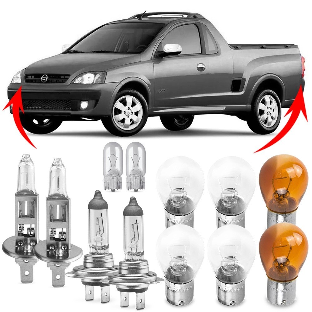 Kit Lampada Para Farol e Lanterna Traseira Montana 2003 04 05 06 07 08 09 2010 Comum Halogena Jogo