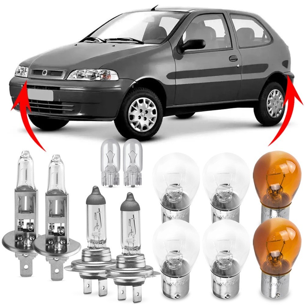 Kit Lampada Para Farol e Lanterna Traseira Palio 2001 2002 2003 Comum Halogena Jogo