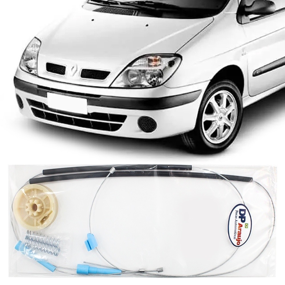 Kit Reparo Maquina Vidro Eletrico Renault Scenic 2001 02 03 04 05 06 07 08 09 2010 Cabo Traseira