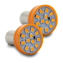 Par Lampada Led Luz Laranja 12 Leds Lanterna Seta 1 Polo