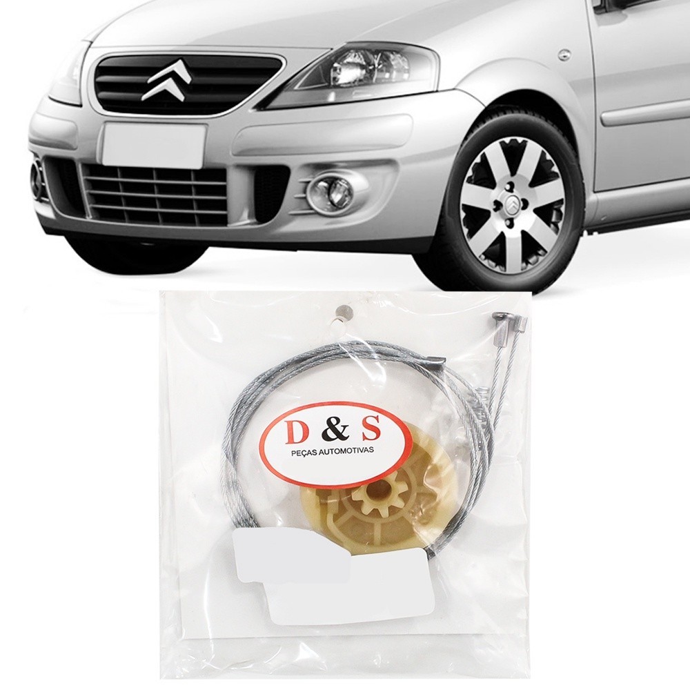 Kit Reparo Maquina Vidro Eletrico Citroen C3 2010 2011 2012 2013 Cabo Traseira