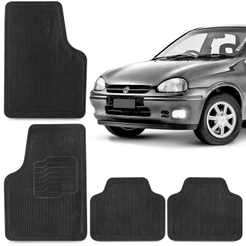 Jogo Tapete Borracha Corsa 1994 95 96 A 2002 Preto 4 Peças