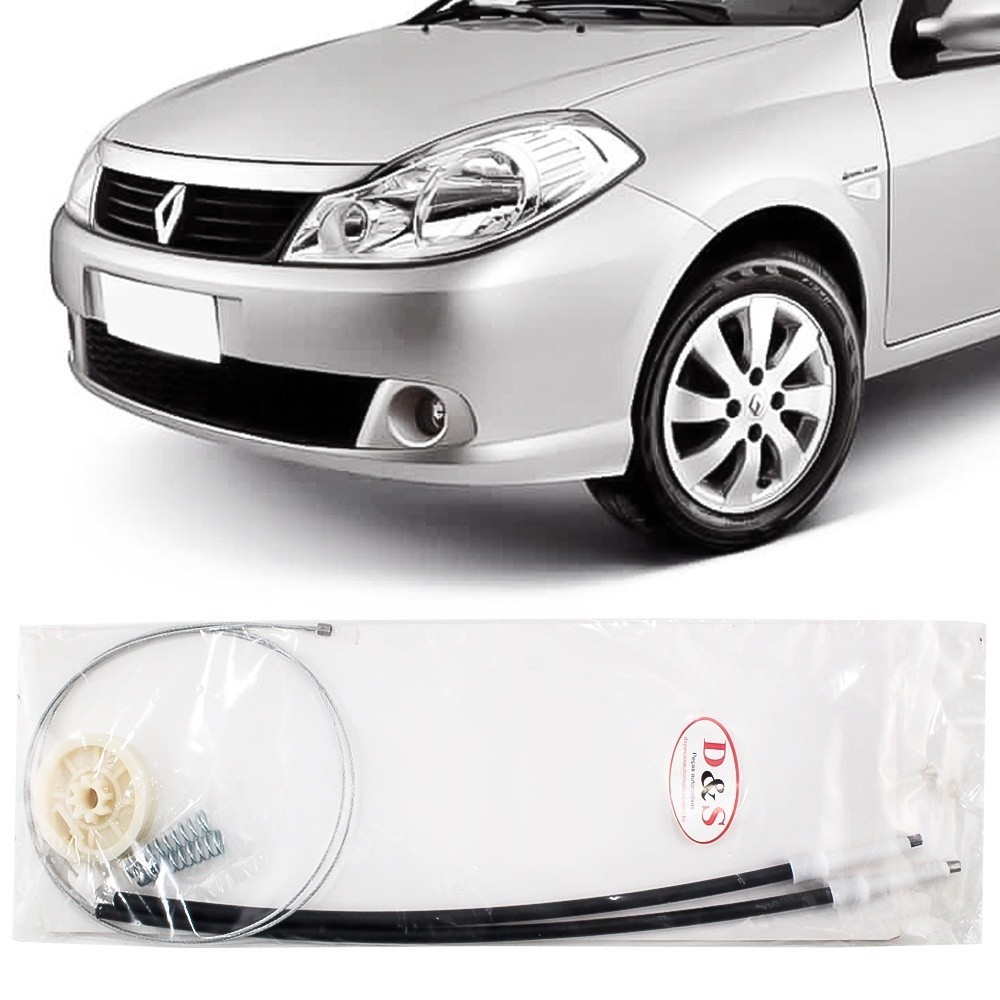 Kit Reparo Maquina Vidro Eletrico Renault Symbol 2009 2010 2011 2012 2013 Cabo Dianteiro