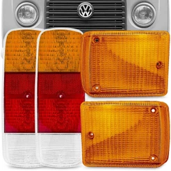 Par Lente Kombi Clipper Traseira Tricolor + Dianteira Âmbar