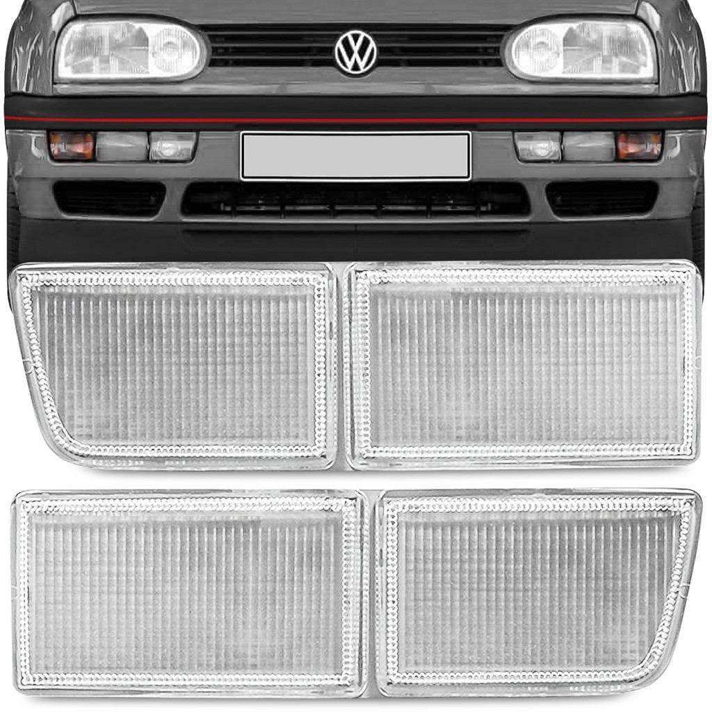 Par Aplique Lanterna Dianteira Golf Mexicano 94/98 Duplo Cristal