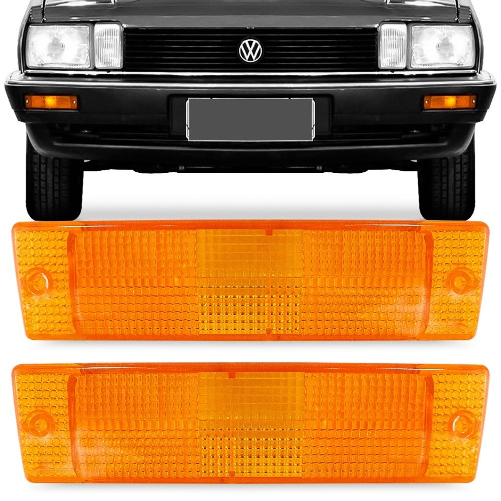 Par Lente Lanterna Dianteira Santana Quantum Gls 1987 1988 1989 1990 Pisca Seta Ambar