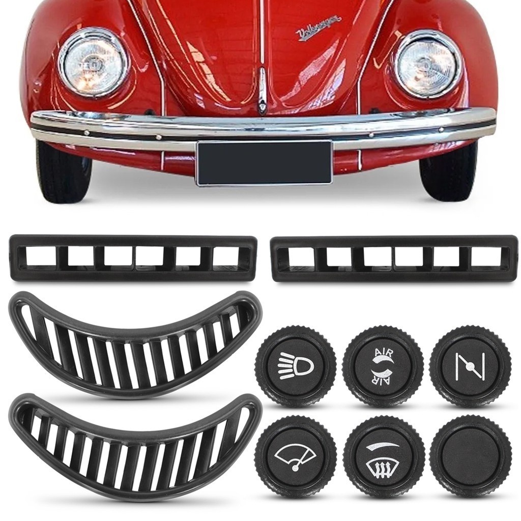 Kit Botao Fusca 73 A 77 Farol Afogador Ar Limpador Difusor