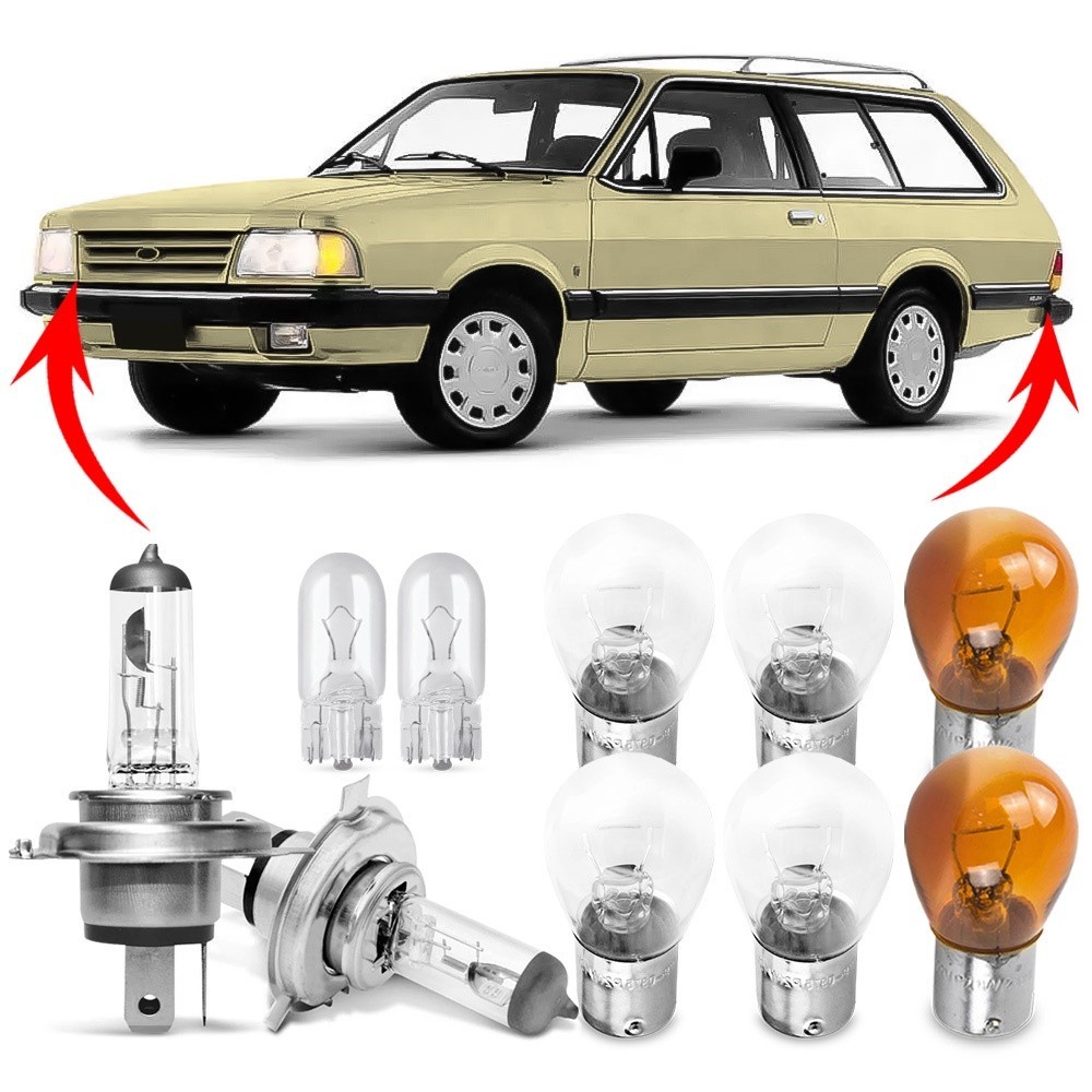 Kit Lampada Para Farol e Lanterna Traseira Belina Scala 1983 84 85 86 87 88 89 90 1991 Comum Halogena Jogo