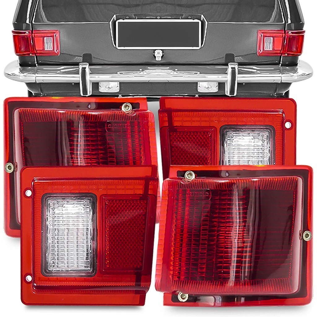 Kit Lanterna Traseira Belina 1 1973 74 75 76 1977 Canto e Tampa Rubi