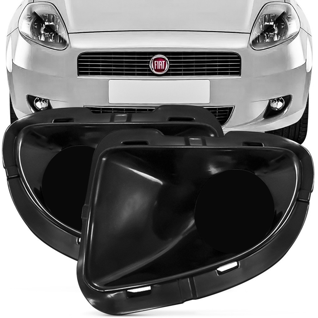 Grade Farol Milha Punto 07 08 09 10 11 12 Sem Furo Preta