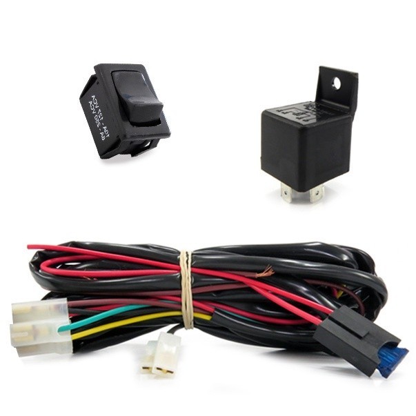 Chicote Universal Farol Milha Auxiliar Com Rele Fusível e Interruptor