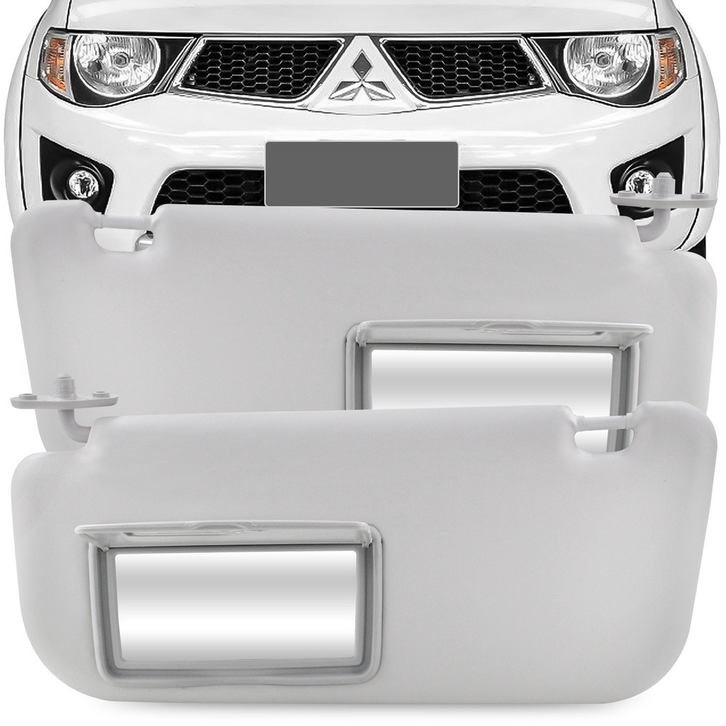 Quebra Sol Mitsubishi L200 2005 A 2014 Cinza Com Espelho