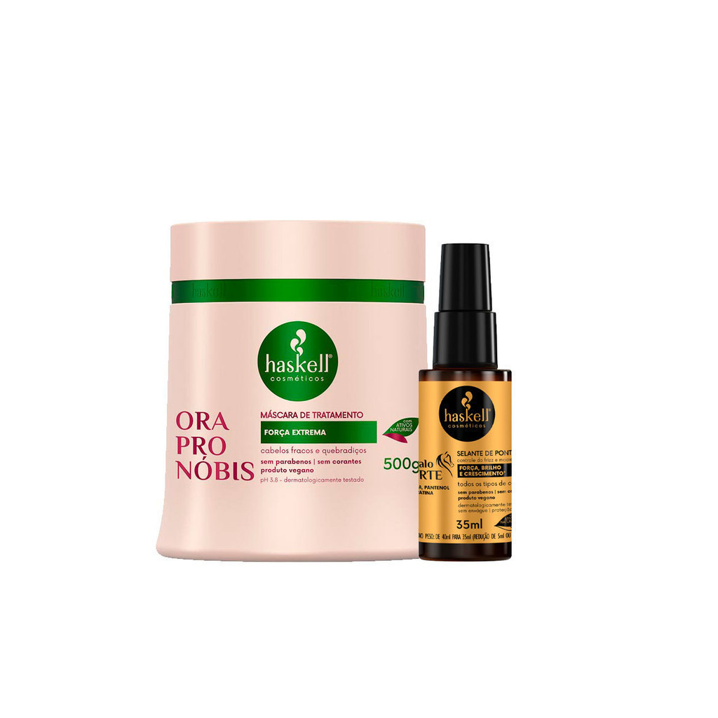 Kit Haskell Máscara Capilar Ora Pro Nobis 500g + Reparador de Pontas