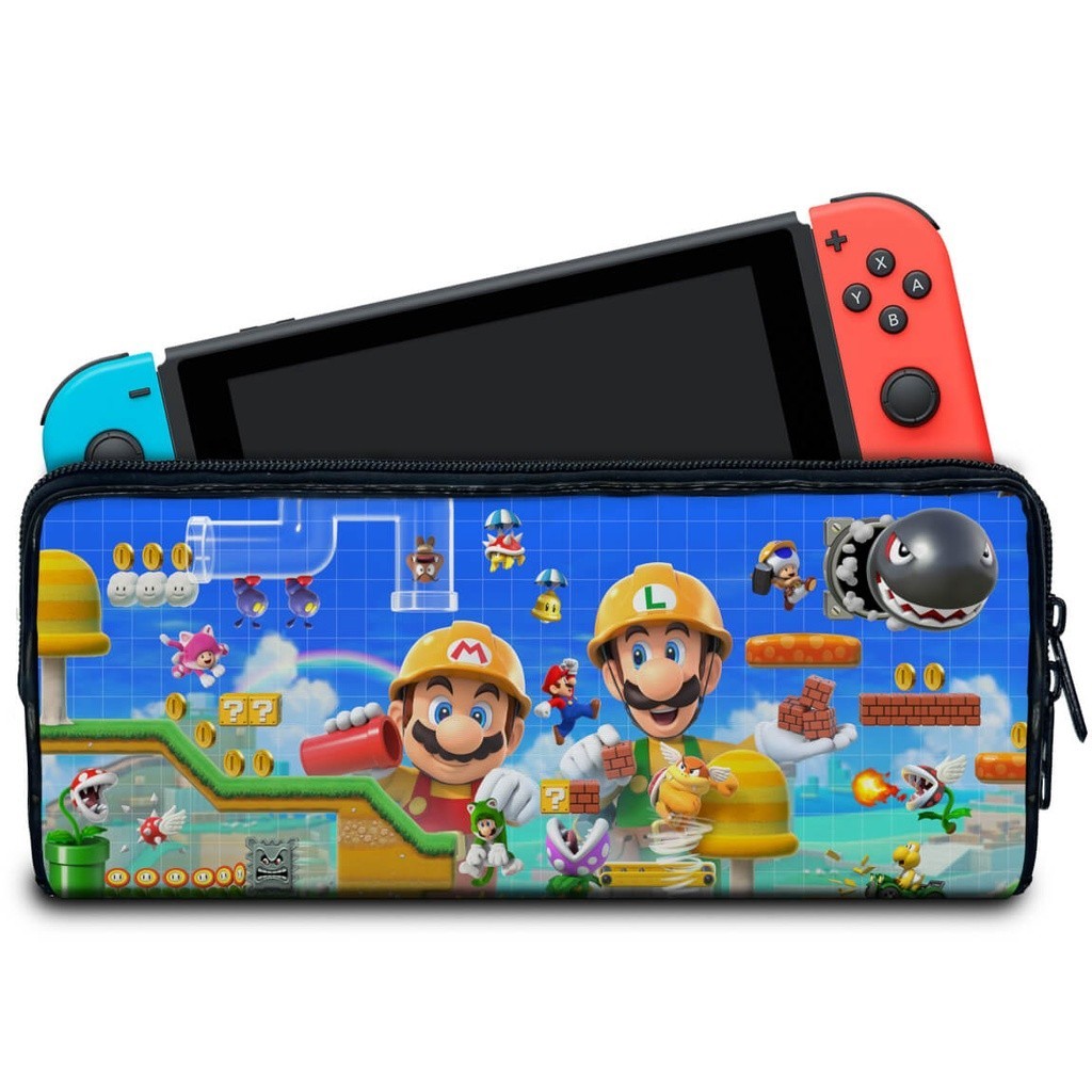 Case para Nintendo Switch Bolsa Estojo - Super Mario Maker 2