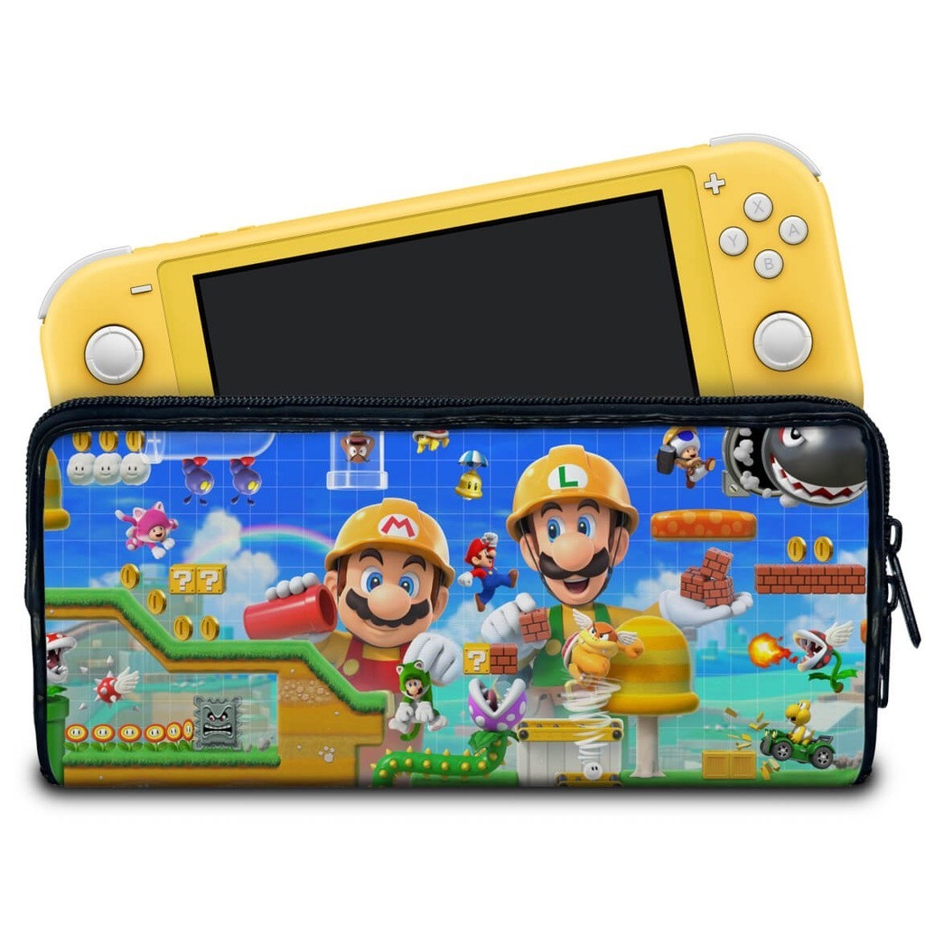 Case para Nintendo Switch Lite Bolsa Estojo - Super Mario Maker 2