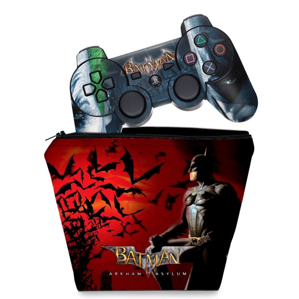 Capa Case e Skin Adesivo PS3 Controle - Batman Arkham