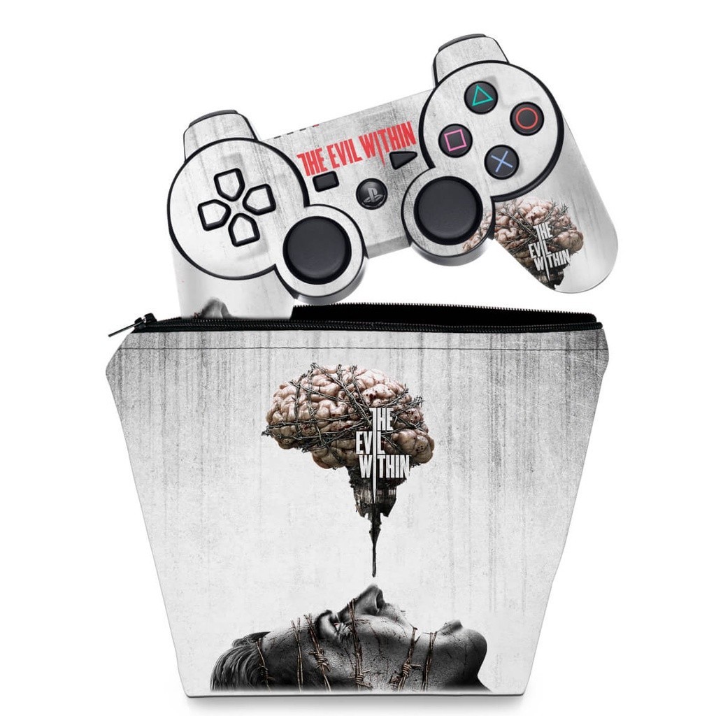 Capa Case e Skin Adesivo PS3 Controle - The Evil Within