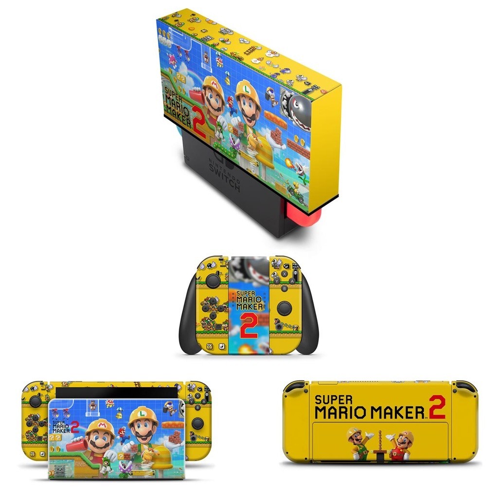 Capa Anti Poeira e Skin Nintendo Switch Oled - Super Mario Maker 2