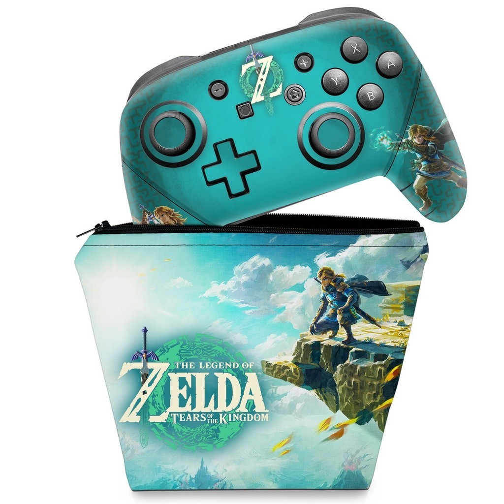 Capa Case e Skin Nintendo Switch Pro Controle - Zelda Tears of the Kingdom