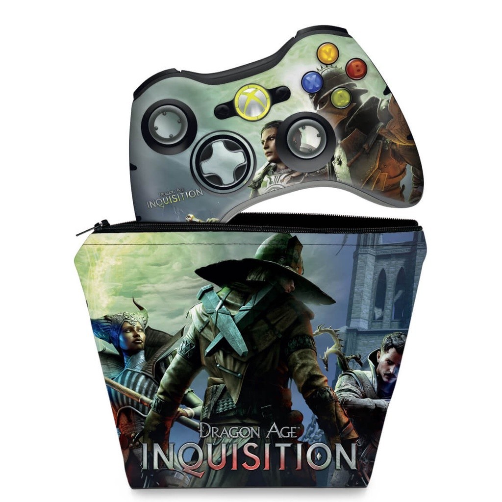 Capa Case e Skin Adesivo Xbox 360 Controle - Dragon Age Inquisition
