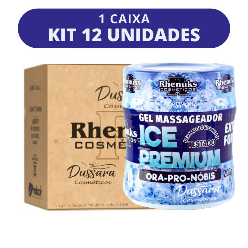 Kit 12 Gel Para Massagem Muscular Ice Premium (Ora-Pro-Nobis) 200g Rhenuks