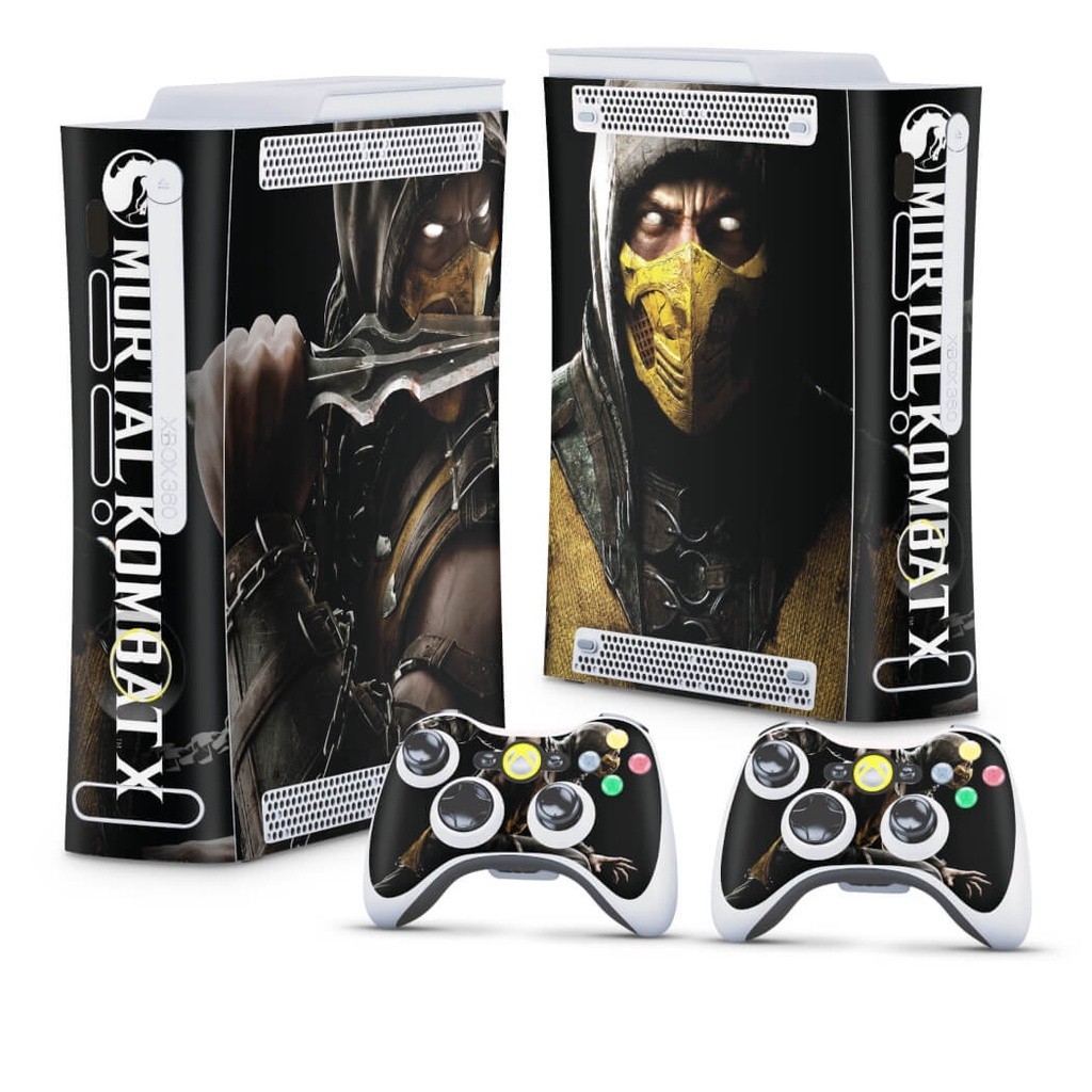 Skin Xbox 360 Fat Arcade Adesivo - Mortal Kombat X Scorpion