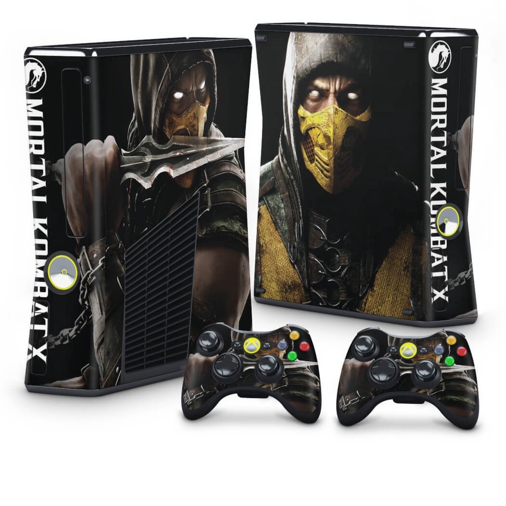 Skin Xbox 360 Slim Adesivo - Mortal Kombat X Scorpion