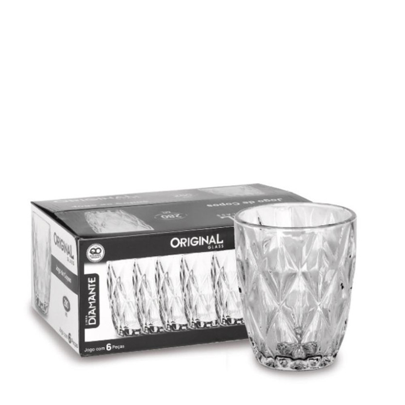 COPO DIAMANTE 280 ML - CAIXA C/ 6 PEÇAS