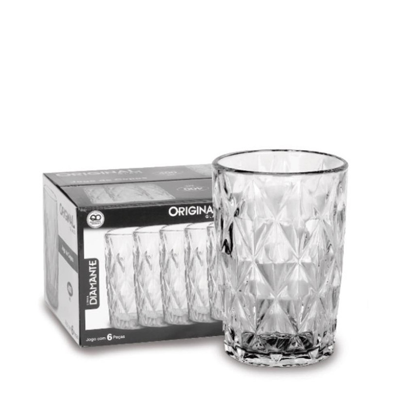 COPO DIAMANTE 400 ML - CAIXA C/ 6 PEÇAS