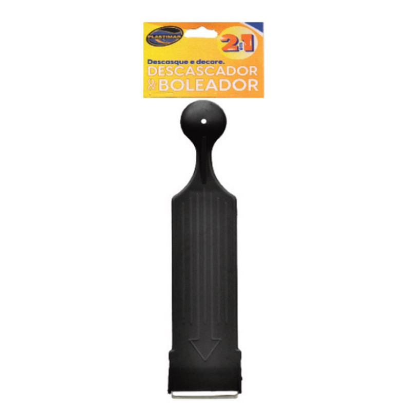 Descascador e Boleador Preto Blister Ideal para Cortar Modelar e Decorar Legumes Frutas na Cozinha