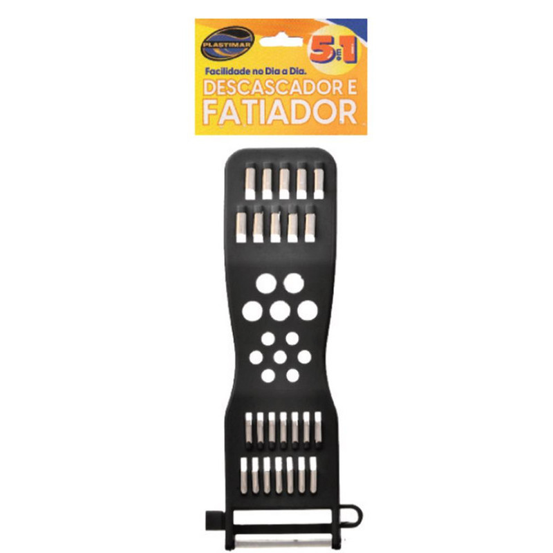 DESCASCADOR E FATIADOR 5 X 1 PRETO BLISTER