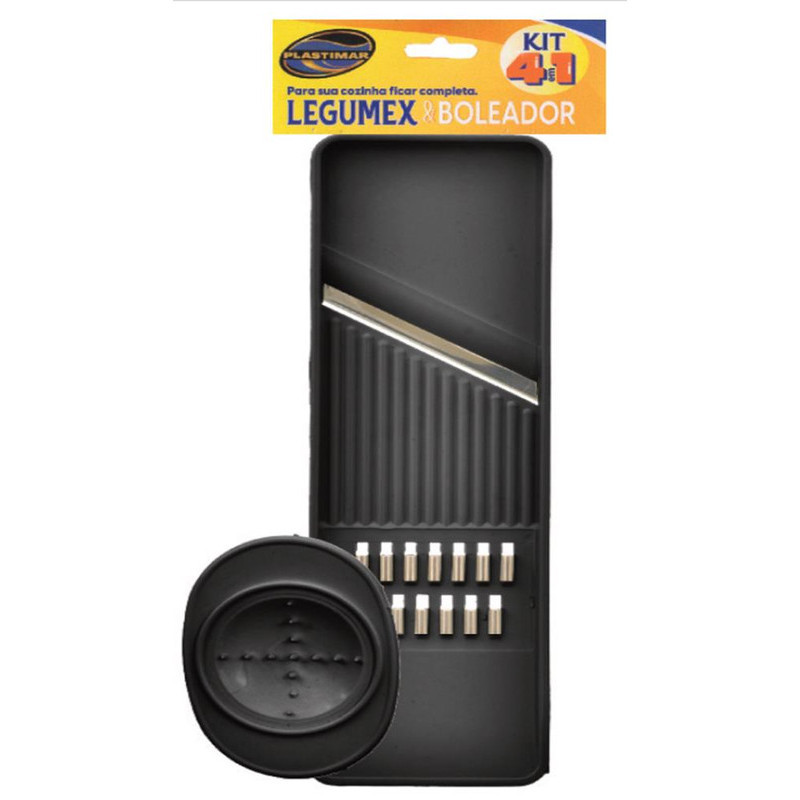 Legumex Preto Blister Ideal para Cortar Modelar Legumes e Frutas na Cozinha Uso Diário e Prático