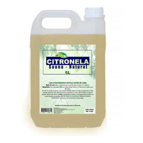 Essência De Citronela Concentrada Para Sauna 5 Litros