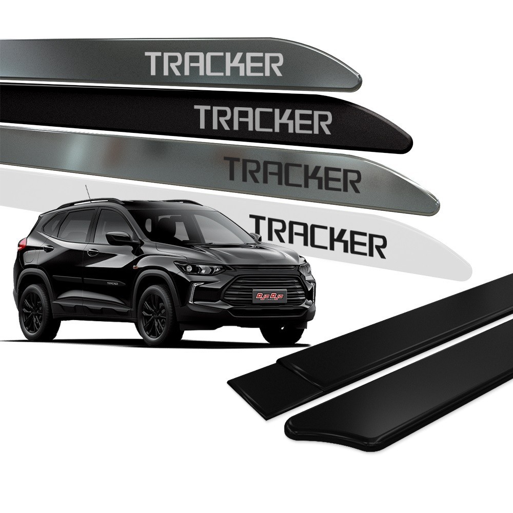 Friso Lateral Tracker 2013 a 2025 Ponta Facão Protetor para Porta Cor Original Adesivo - Modelo Universal Compatível