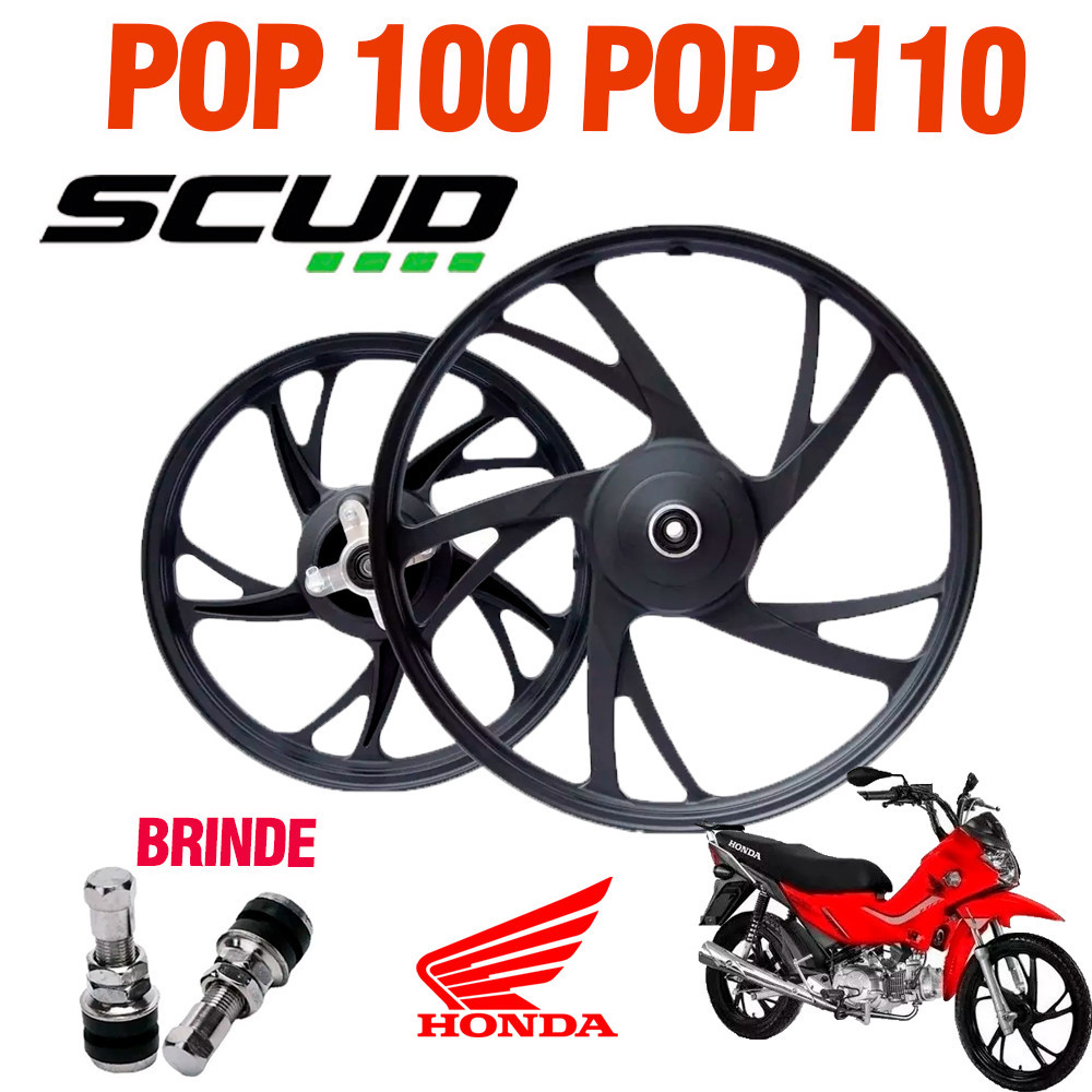 PAR JANTE  RODA LIGA LEVE POP 100/110 SCUD PE GALINHA em Oferta na Shopee