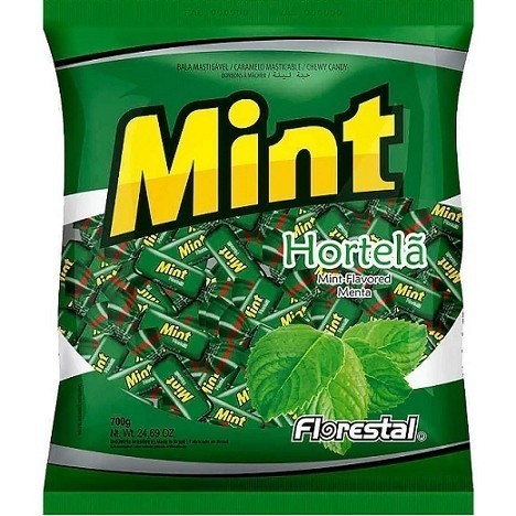 Bala Mint Hortelã Macia Florestal 500g 100un Mastigável